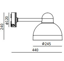 Außenwandleuchte NORLYS Koster 1912AL hellgrau RAL 9006, LED 17,5 W 3000 K small 1