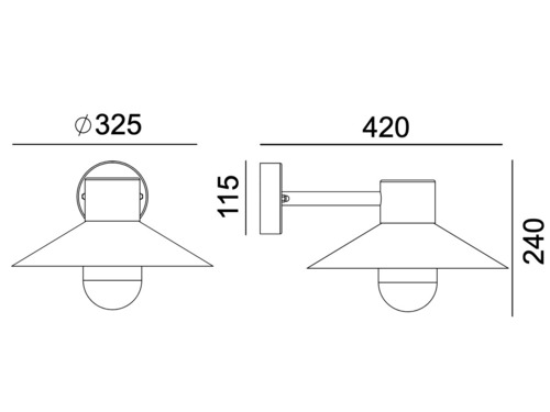 Prüfen LUND 290 VERZINKT E27 LED 9W NORLYS