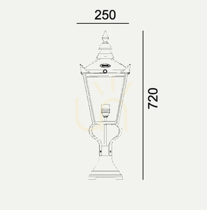 Pollerleuchte NORLYS Chelsea 956CO Kupfer E27 72 cm small 3