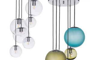 BACAN Hängeleuchte 6er Set aus transparentem Glas Messing Famlight small 2