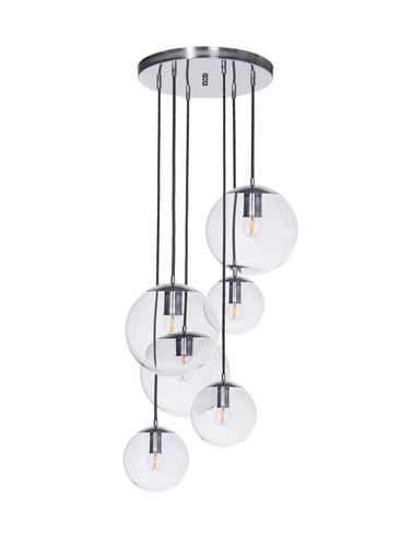 Prüfen BACAN Hängeleuchte 6er Set aus transparentem Glas Messing Famlight