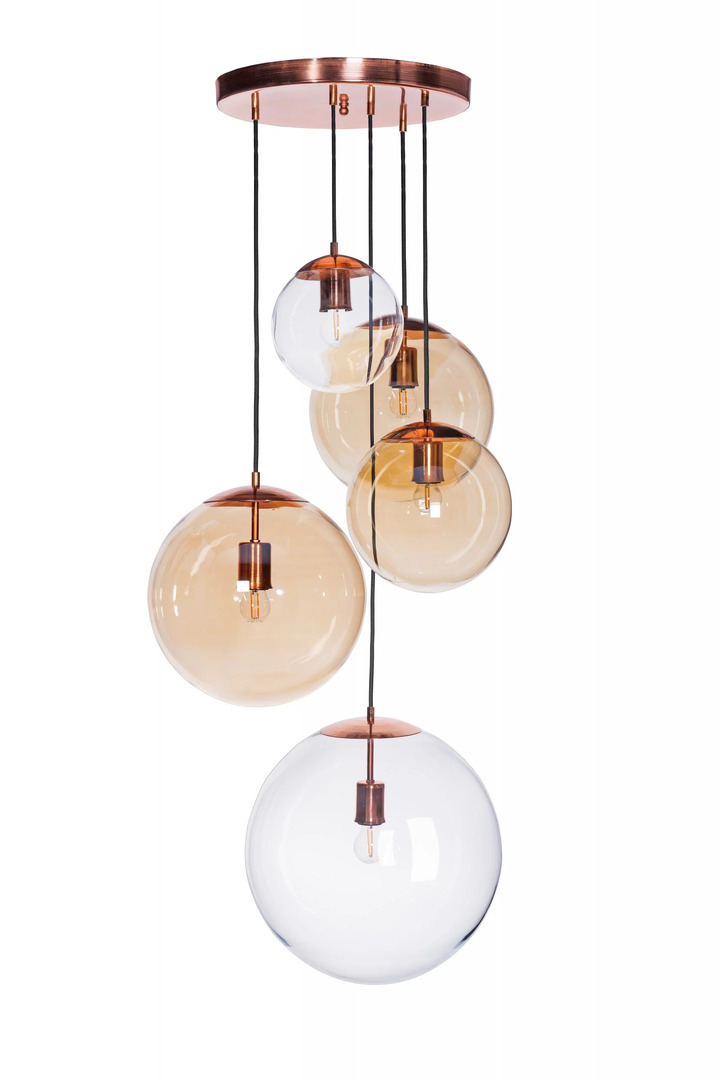 Famlight Muna ceiling pendant lamp set of 5 lister mix stainless steel