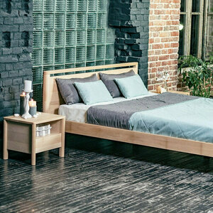 WoodMan DROP Hard Doppelbett aus massivem Buchenholz 160 × 200 cm, unbehandelt WUA-01269 small 1