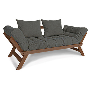 Schlafsofa Allegro WoodMan Buche graue Nussbaum-Sitzbank WUA-00537 small 0