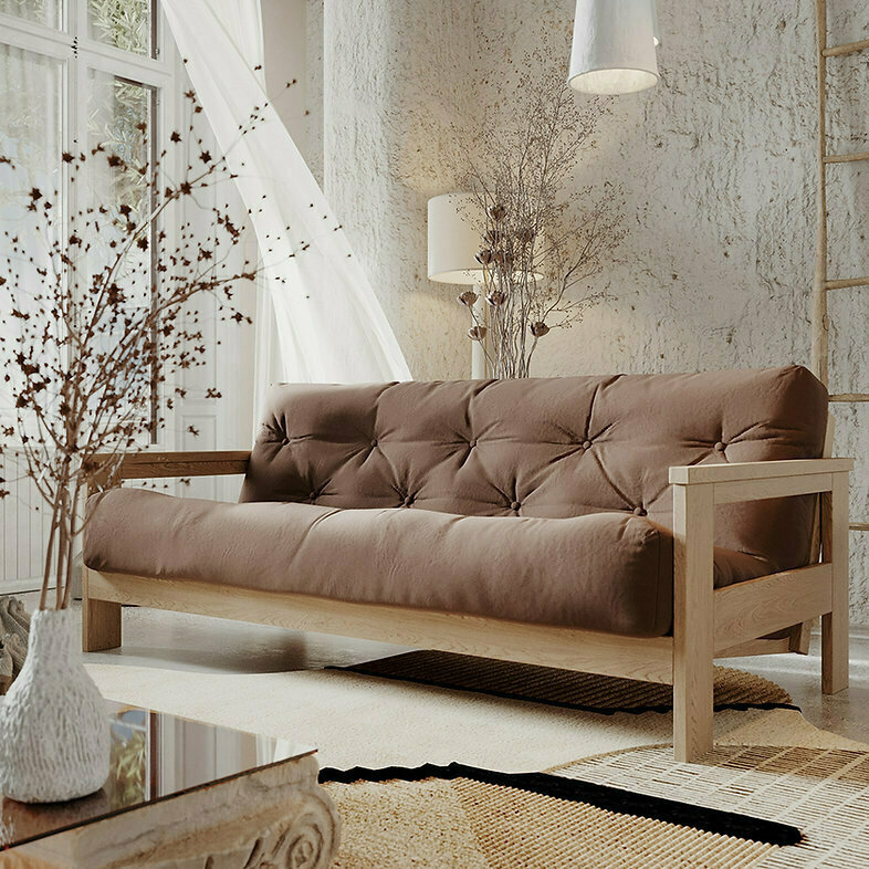 Schlafsofa WoodMan Mexico Buchenholz rohholz braun 210x105 cm SKU ...