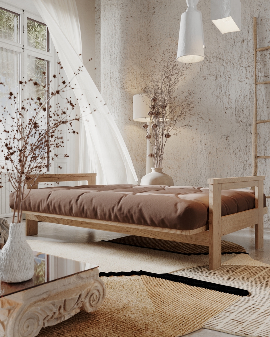 Schlafsofa WoodMan Mexico Buchenholz rohholz braun 210x105 cm SKU ...