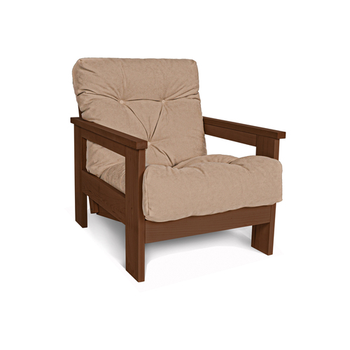 Prüfen Schlafsofa WoodMan MEXICO aus Buchenholz, beige, Walnuss-Finish, WUA-00826