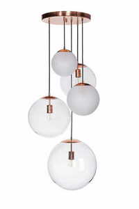 Famlight Muna moderne Pendelleuchte 5er Set Lister Mix Kupfer matt small 0