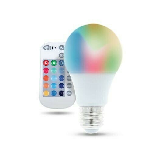 Prüfen LED-Lampe A60 E27 RGBW 720lm + Fernbedienung