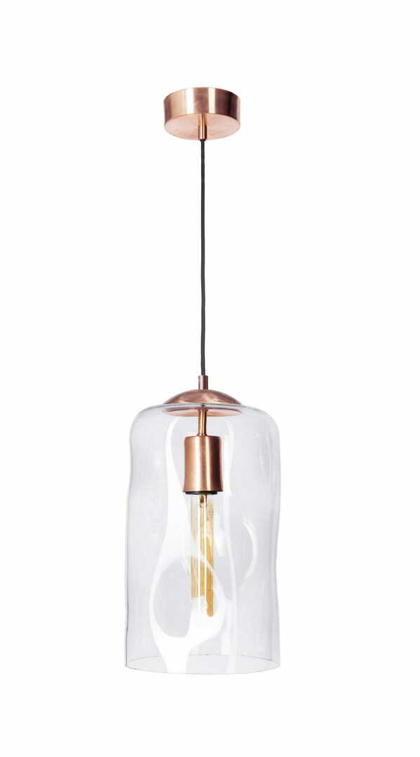 Famlight moderne Glas-Pendelleuchte RUU transparent Edelstahl
