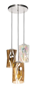 Moderne Deckenpendelleuchte RUU 3er-Set aus Messing small 0