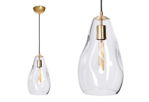 Famlight Storm S Pendelleuchte, transparentes Glas, Messing small 1