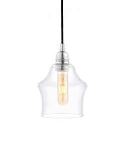 Pendelleuchte vierflammig LONGIS Chrom, Schiene 115 cm, 4 verschiedene Glasschirme, E27, KASPA small 2