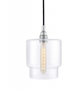 Pendelleuchte vierflammig LONGIS Chrom, Schiene 115 cm, 4 verschiedene Glasschirme, E27, KASPA small 4