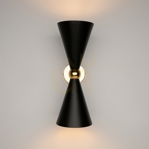 VESPER Wandleuchte MOD108WL-02GB Schwarz-Gold 2xE14 32 cm Maytoni small 1