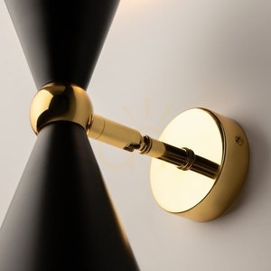 VESPER Wandleuchte MOD108WL-02GB Schwarz-Gold 2xE14 32 cm Maytoni small 3