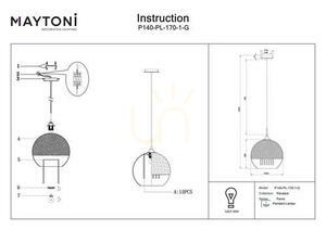 FERMI P140-PL-170-1-G Pendelleuchte von Maytoni small 5
