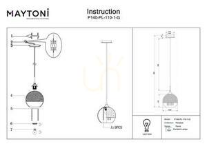 FERMI P140-PL-110-1-G Pendelleuchte von Maytoni small 3