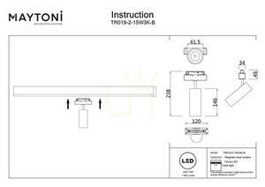 FOCUS LED Stromschienenstrahler TR019-2-15W3K-B Maytoni small 3