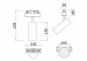 FOCUS LED Stromschienenstrahler TR019-2-10W4K-B Maytoni small 4