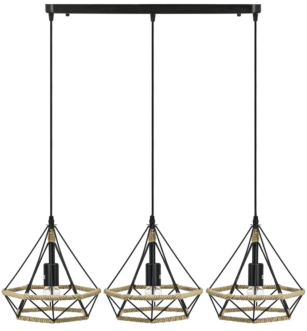 PIRAMIDA Lampe 8803/3 3lb. E27 Pendelleuchte BLACK+STRONG