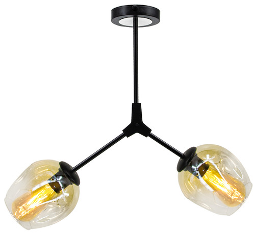 Prüfen BOSTON Lampe 1962/2 Beleuchtungskörper 2Fl.E27 Schwarz - Messing