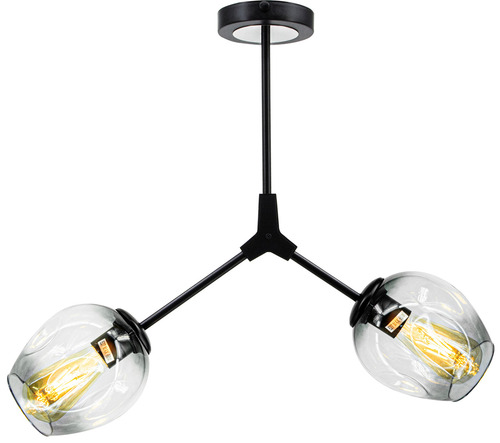 Prüfen BOSTON Lampe 1962/2 Beleuchtungskörper 2Fl.E27 Schwarz - Bl