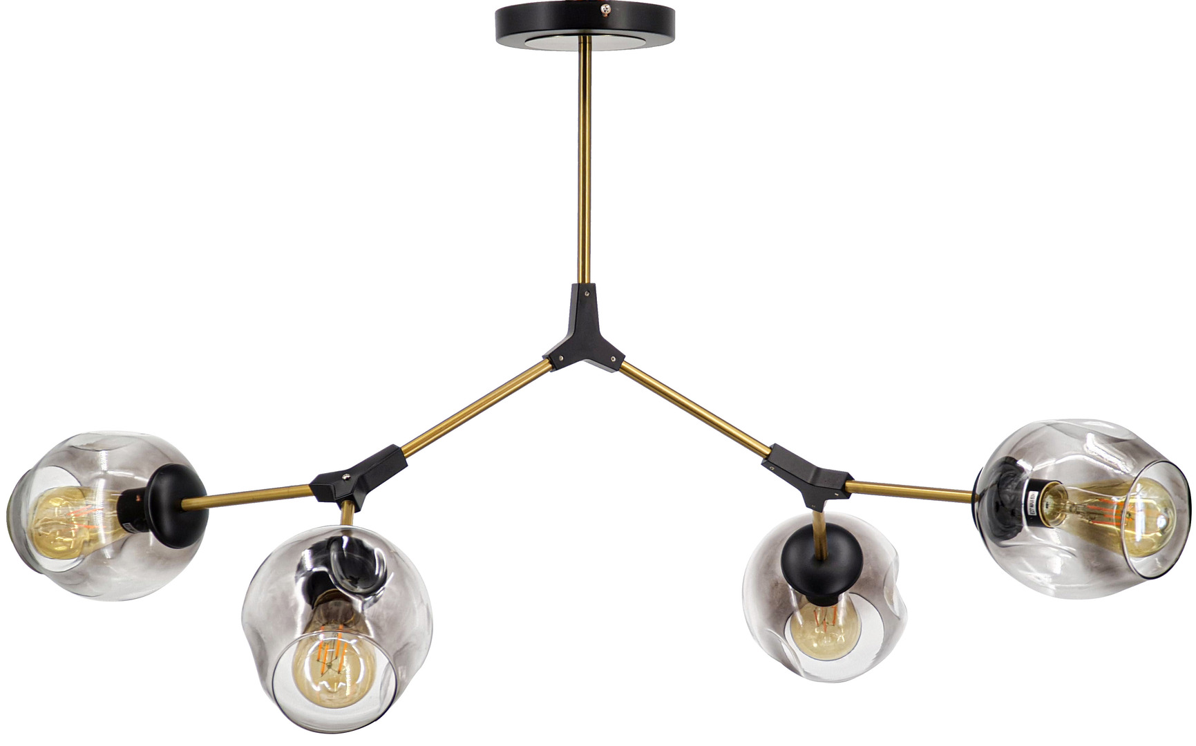 BOSTON Lamp 1962/4 Leuchte 4Light E27 Messing Schwarz