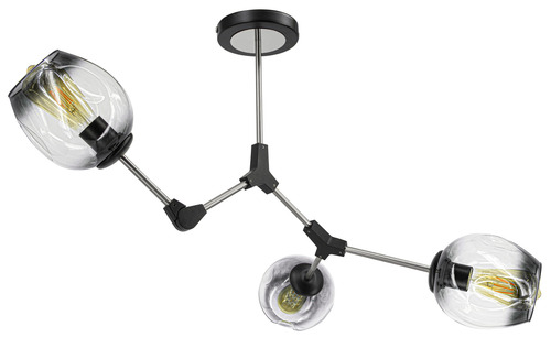Prüfen BOSTON Lampe 1962/3 Beleuchtungskörper 3Light E27 Titanium + Schwarz