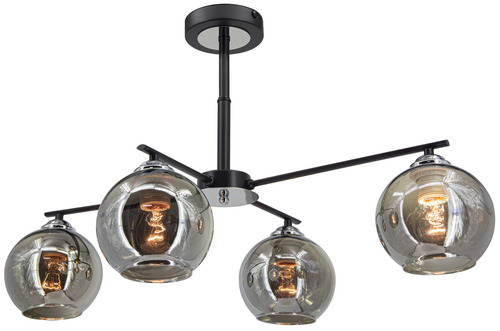 Prüfen NEAPOL Lampe 1859/4 Leuchte 4Fl.E27 Chrom Schwarz