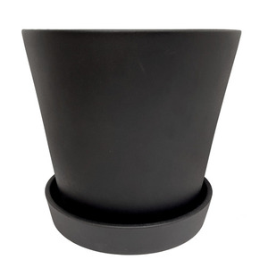 Blumentopf 15x15 mattschwarz - Keramik mit Loch + Boden 2 Blumentopf 15x15 mattschwarz - Keramik mit Loch + Boden small 2