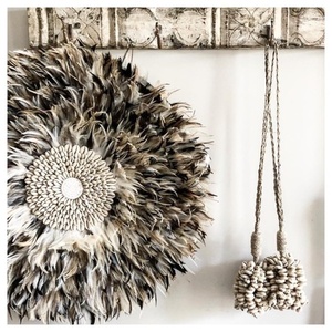 Deko-Quaste aus Kaurimuscheln Door Shell Cowrie Tassel, natur, 60 cm small 1