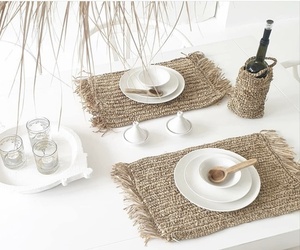 Das Fransen-Raffia-Platzset Rechteckig - Natur small 2