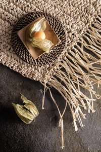 Das Fransen-Raffia-Platzset Rechteckig - Natur small 3
