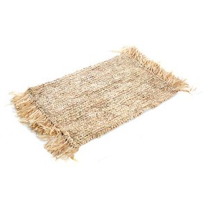 Das Fransen-Raffia-Platzset Rechteckig - Natur small 0