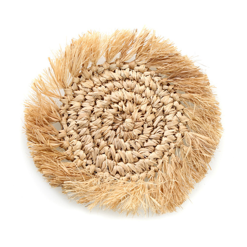 Prüfen Der Fransen-Raffia-Untersetzer - Natur