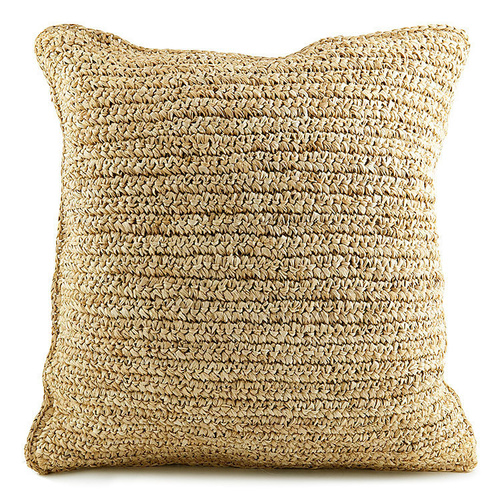 Prüfen Der Raffia Flores Kissenbezug Quadratisch - Natur - 40x40.