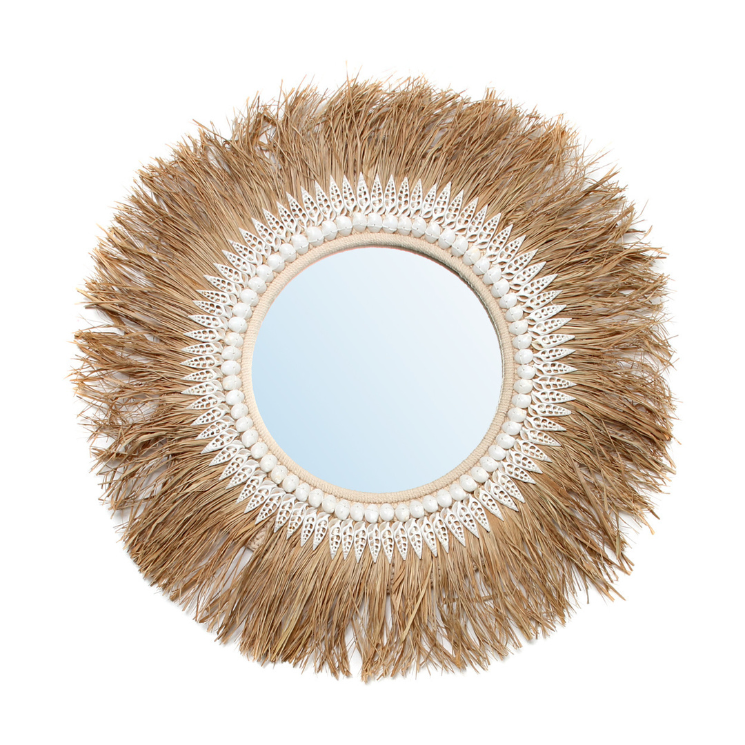 Prüfen Der Raffia-Ingwer-Spiegel - Natur Der Raffia-Ingwer-Spiegel - Natur
