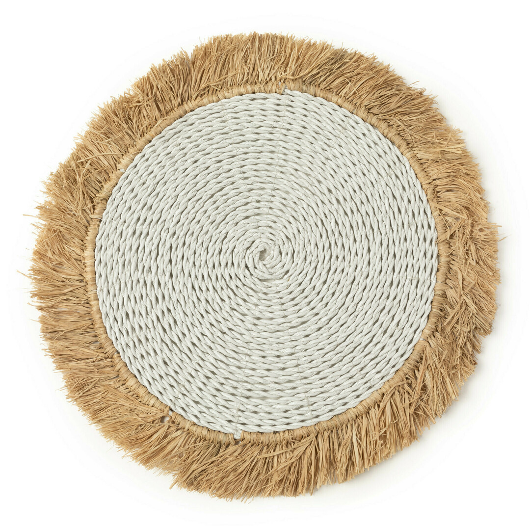 Prüfen Das Platzset aus Seegras Raffia - Weiß Natur Das Platzset aus Seegras Raffia - Weiß Natur