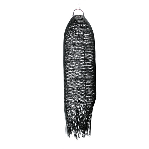 Prüfen Schwarze Quastenlampe - The Squid L, E27, Rattan, geflochten - Verkauf