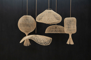Rattan-Lampenschirm Bazar Bizar Wonton, naturfarben, 50 × 80 cm small 2
