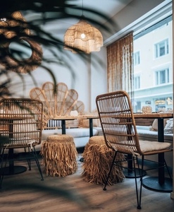 Flechtblumen-Kronleuchter - The Whipped M, E27, Rattan small 2