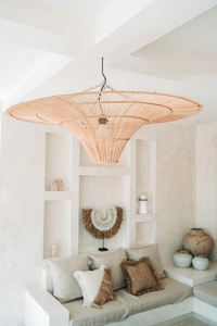 Sky Pendant XL Pendel-Deckenleuchte, E27, Rattan, geflochten, handgefertigt small 1