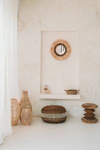 Wohnzimmer Deckenleuchte - The Zuri S, E27, Rattan, Scandi Boho small 2