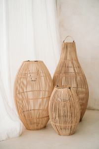 Wohnzimmer Deckenleuchte - The Zuri S, E27, Rattan, Scandi Boho small 3
