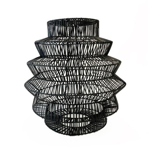 Schwarze Pendelleuchte - Good Vibes M, E27, Rattan small 1