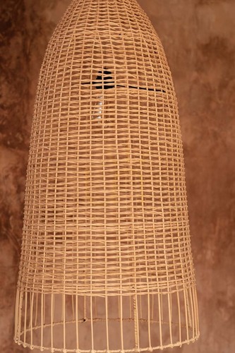 Prüfen Rattan-Lampenschirm BAZAR BIZAR The Elba M zum Aufhängen, Natur, 30 × 60 cm