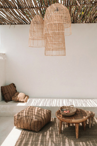 Esszimmerlampe - Die Elba M, Rattan, E27, geflochtene Lampe im Boho-Stil small 2
