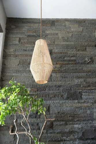 Prüfen Lampenschirm für Pendelleuchte The Afrodisiac M, Naturrattan, E27, 30x60 cm