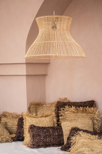 Prüfen Wohnzimmerlampe - The Flirt L, E27, natürliches Rattan, Scandi Boho